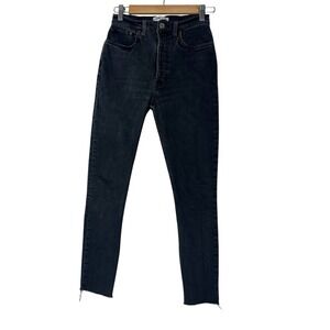 RE/DONE Jeans Womens Size 28 Black Button Fly High Waist Stretch Skinny Designer